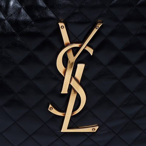 イヴ・サンローラン YVES SAINT LAURENT イカールマキシ YSLレザー ポーチ付き トートバッグ ブラック WS8138