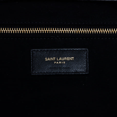 イヴ・サンローラン YVES SAINT LAURENT イカールマキシ YSLレザー ハンドバッグ ブラック WS8144