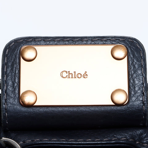 クロエ Chloe レザー パディントン カデナ ゴールド金具 ショルダーバッグ ブラック WS8155