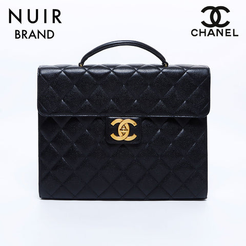 香奈儿香奈儿(Chanel Chanel)3号鱼子酱皮肤公文包手提包黑色WS8160