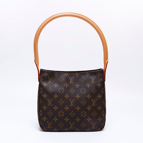 ルイ・ヴィトン LOUIS VUITTON FL0031 ルーピング MM モノグラム ショルダーバッグ ブラウン WS8162