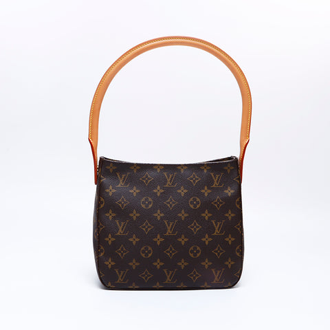 ルイ・ヴィトン LOUIS VUITTON FL0031 ルーピング MM モノグラム ショルダーバッグ ブラウン WS8162