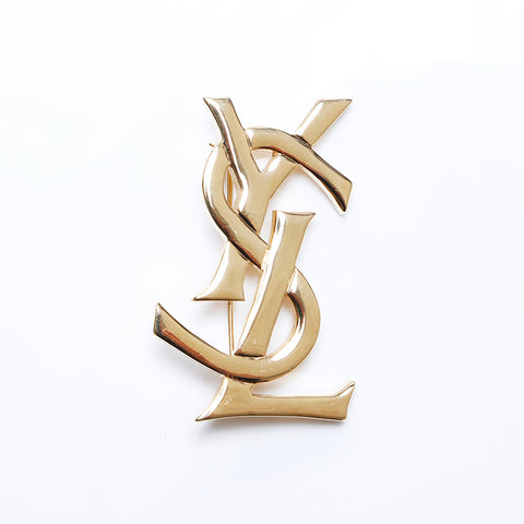 口コミ・レビュー評価が高いおすすめ人気商品の通販 イヴ・サンローラン YVES SAINT LAURENT YSL ロゴ ブローチ アクセサリー
