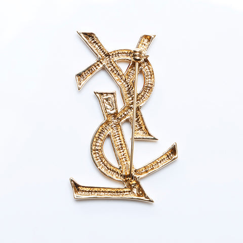 イヴ・サンローラン YVES SAINT LAURENT YSL ロゴ ブローチ