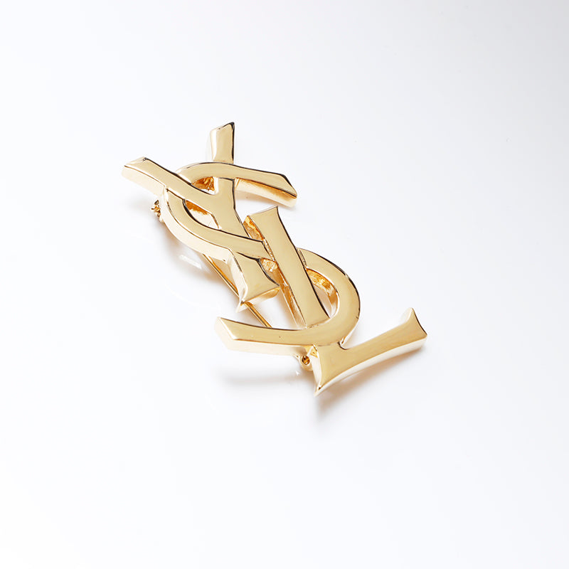 YSL イブサンローラン ブローチ ゴールド Yves Saint Laurent - 確実正規品 イヴサンローラン ブローチ