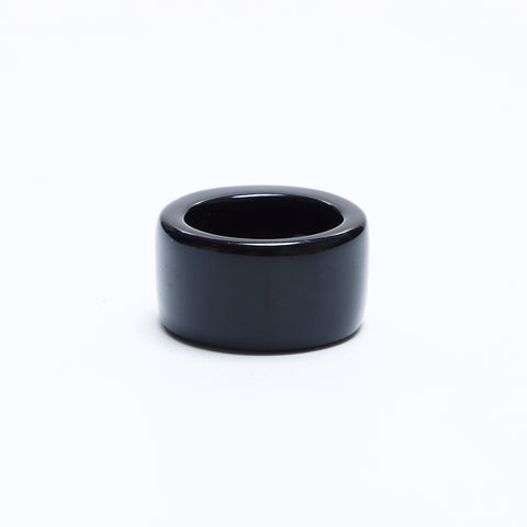 Chanel Coco Mark Rhingestone Taille 12 04a Heart Ring Black WS8166