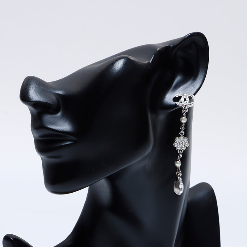 シャネル CHANEL B21K ココマーク ラインストーン カメリア ドロップ