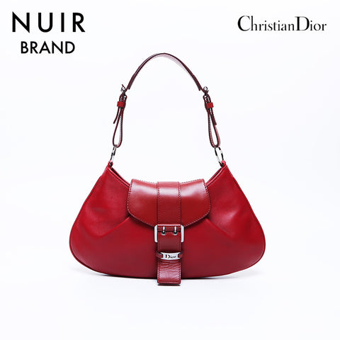克里斯蒂安·迪奥(Christian Dior Leather Street)别致的银色金属一个肩带红色WS8191