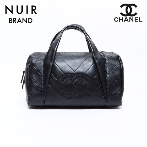 シャネル CHANEL 10番台 シェブロン V ステッチ ミニボストン ハンドバッグ ブラック WS8213 – NUIR VINTAGE