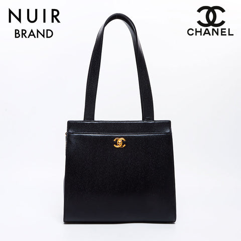 シャネル CHANEL 5番台 キャビアスキン ショルダーバッグ ブラック WS8220