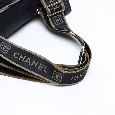 シャネル CHANEL 10番台 スポーツライン ボストン ショルダーバッグ ブラック WS8224