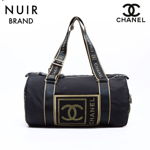 シャネル CHANEL 10番台 スポーツライン ボストン ショルダーバッグ ブラック WS8224