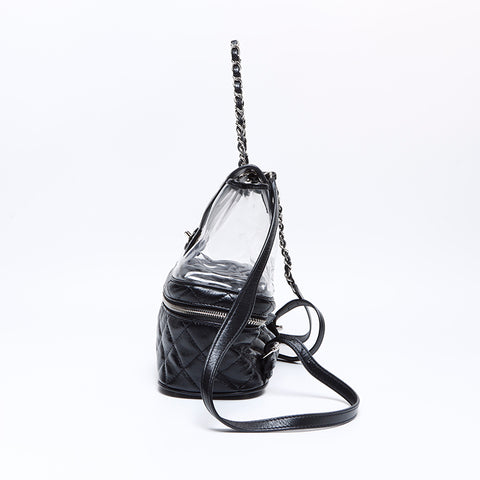 CHANEL 25. Serie Matelasse SilverMetal Rucksack Daypack schwarz WS8231