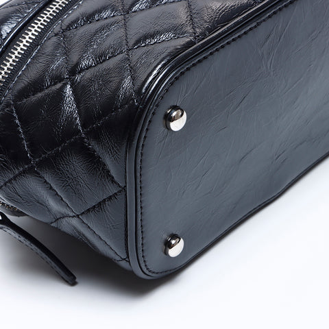 CHANEL 25. Serie Matelasse SilverMetal Rucksack Daypack schwarz WS8231