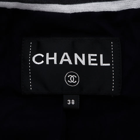 Chanel CHANEL 01A Coco Mark Button Zip-Up 38 Jacket Navy WS8234