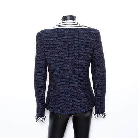 Chanel CHANEL 01A Coco Mark Button Zip-Up 38 Jacket Navy WS8234
