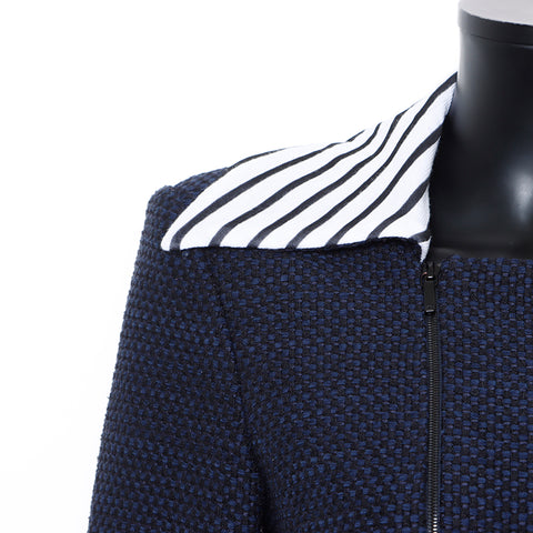 Chanel CHANEL 01A Coco Mark Button Zip-Up 38 Jacket Navy WS8234