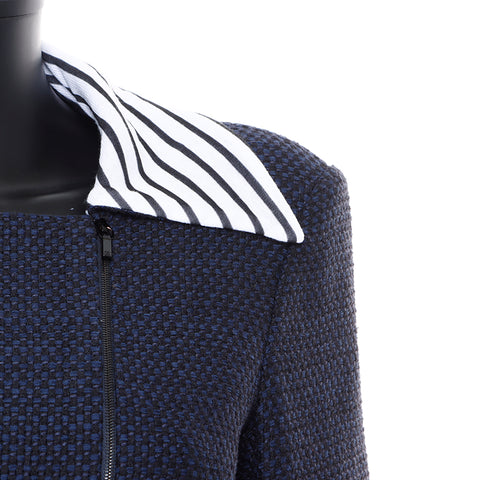 Chanel CHANEL 01A Coco Mark Button Zip-Up 38 Jacket Navy WS8234