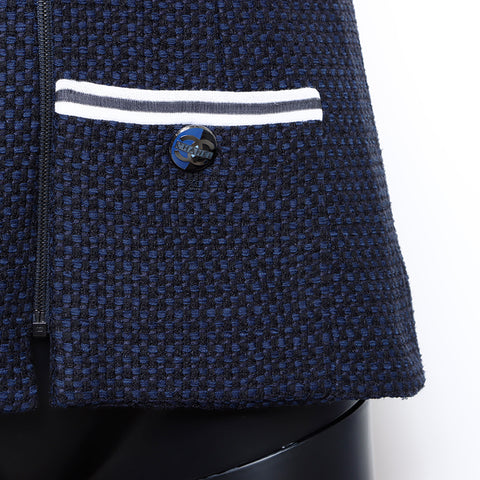 Chanel CHANEL 01A Coco Mark Button Zip-Up 38 Jacket Navy WS8234