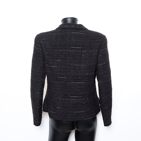 Chanel CHANEL 99A Size 42 Tweed Tailored Jacket Black WS8235