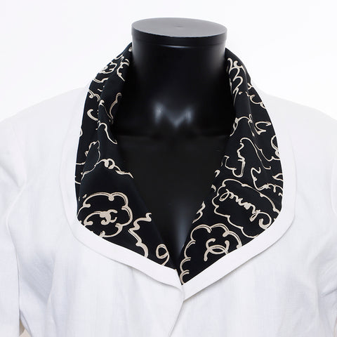 Chanel CHANEL 93P Chain Short Sleeve Linen Jacket White WS8236