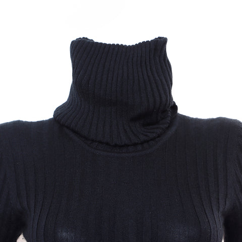 Chanel CHANEL Turtleneck Cashmere Silk 40 97A Knit Black WS8238