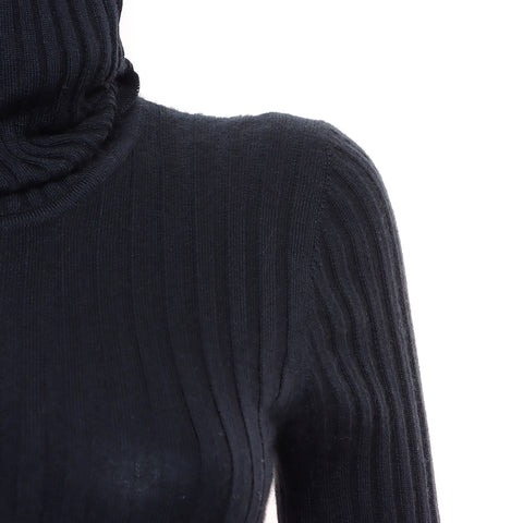 Chanel CHANEL Turtleneck Cashmere Silk 40 97A Knit Black WS8238