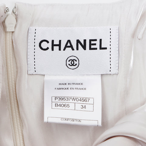 シャネル CHANEL シルク 34 2000s セットアップ ノースリープ セットアップ ホワイト ブラック WS8242