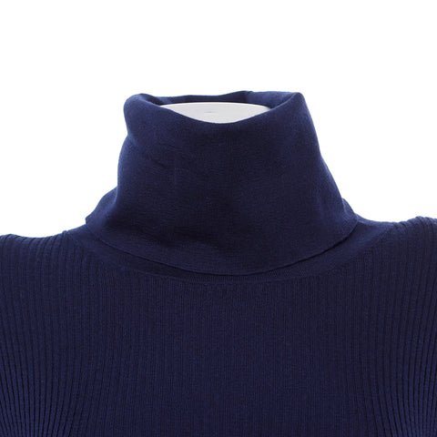 Chanel Wool 38 2000s Pull à manches longues Sweater Navy WS8243
