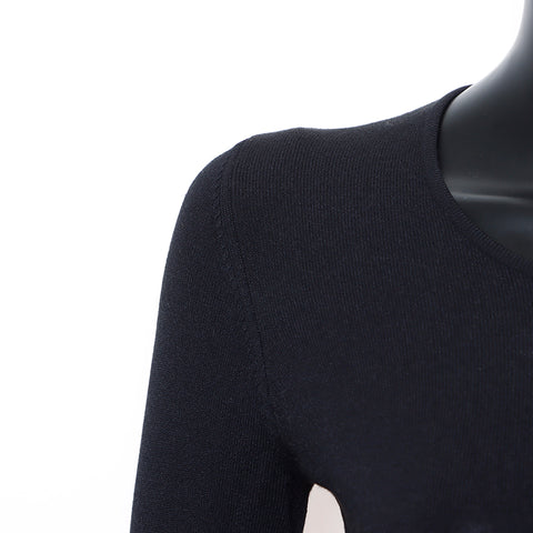 Chanel Silk 38 04 Chemise à manches longues à manches longues noires WS8244