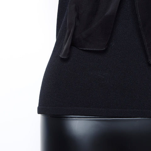 Chanel Silk 38 04 Chemise à manches longues à manches longues noires WS8244