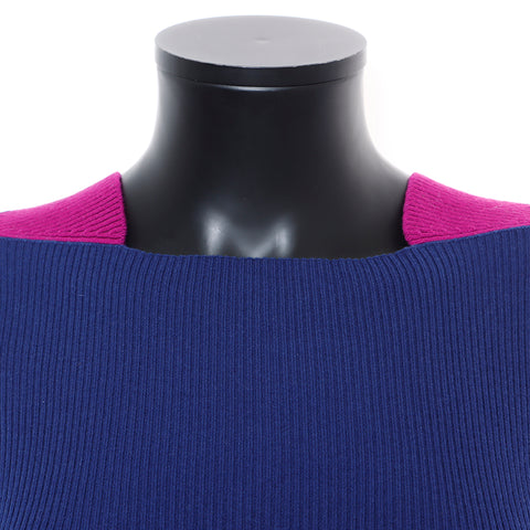 香奈儿羊绒混合34 2000年代短袖连衣裙海军WS8245