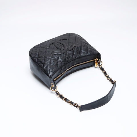 Chanel CHANEL No. 10 Caviar Skin Chain Shoulder Bag Black WS8251
