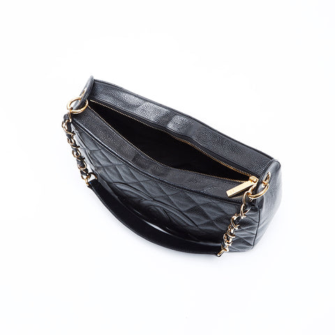 Chanel CHANEL No. 10 Caviar Skin Chain Shoulder Bag Black WS8251