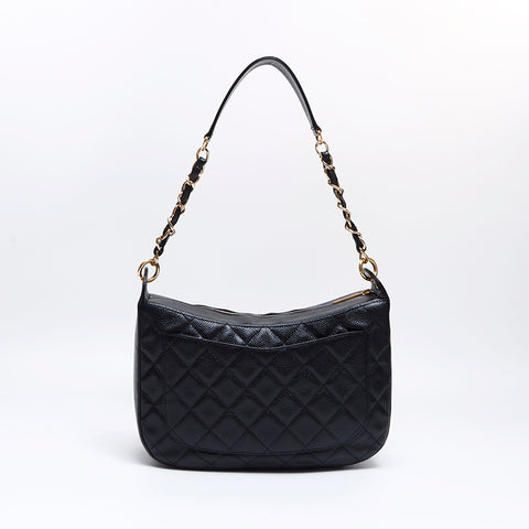 Chanel CHANEL No. 10 Caviar Skin Chain Shoulder Bag Black WS8251