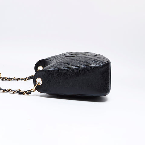 Chanel CHANEL No. 10 Caviar Skin Chain Shoulder Bag Black WS8251