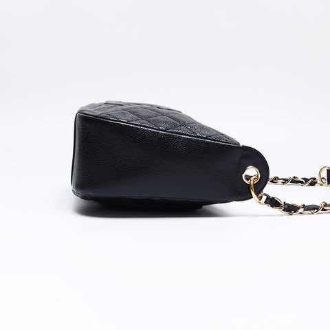 Chanel CHANEL No. 10 Caviar Skin Chain Shoulder Bag Black WS8251