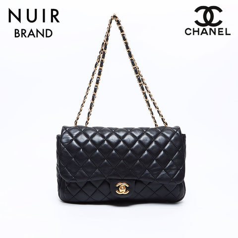 シャネル CHANEL 18番台 ラムスキン マトラッセ　チェーン ショルダーバッグ ブラック WS8258