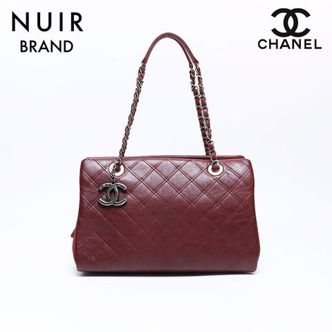 シャネル CHANEL 18番台 チェーン シルバー金具 ショルダーバッグ レッド WS8260