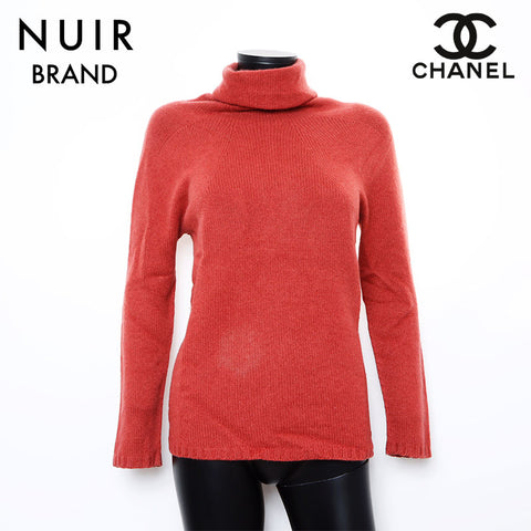 Chanel CHANEL 38 00A Cashmere Sweater Red WS8273