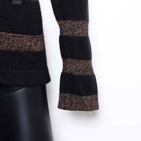 Chanel CHANEL 42 04A Cashmere Sweater Black WS8274