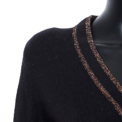 Chanel CHANEL 42 04A Cashmere Sweater Black WS8274