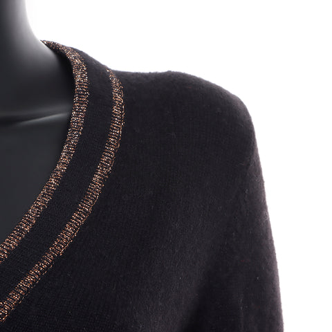 Chanel CHANEL 42 04A Cashmere Sweater Black WS8274