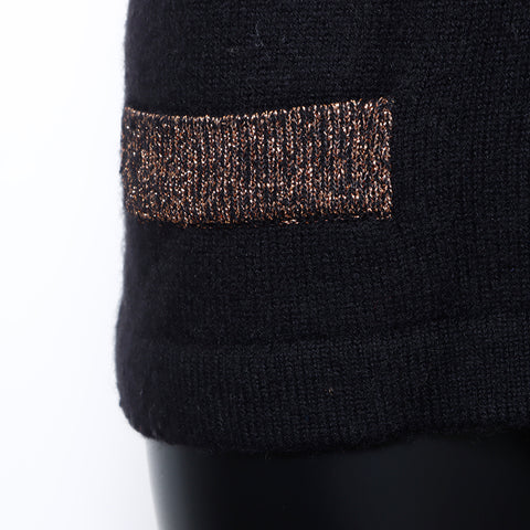 Chanel CHANEL 42 04A Cashmere Sweater Black WS8274