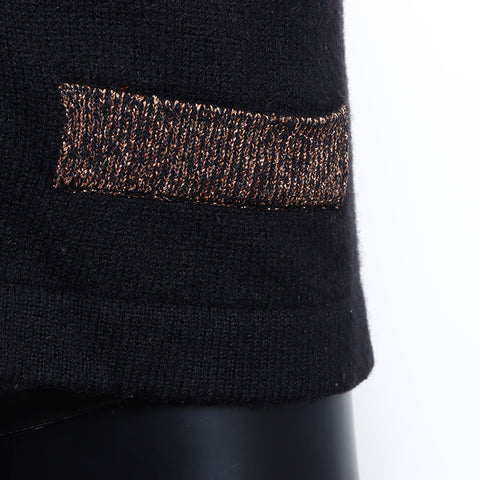 Chanel CHANEL 42 04A Cashmere Sweater Black WS8274