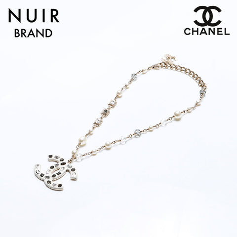 シャネル CHANEL B19C ココマーク ネックレス ゴールド ホワイト WS8291