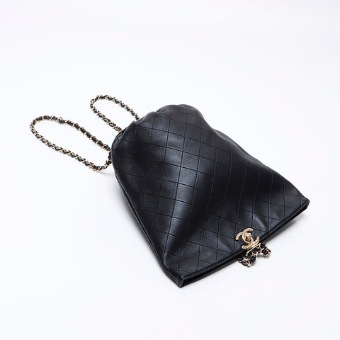 香奈儿香奈儿（Chanel Chanel）27可可标记Lambskin Matelasse 2way肩部X背包链链肩袋黑色WS8308