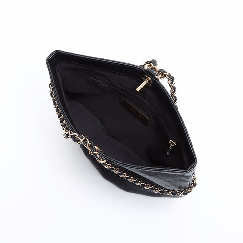 CHANEL No. 27 COCO Mark Lambskin Matelasse 2WAY Shoulder x Backpack Chain Shoulder Bag black WS8308
