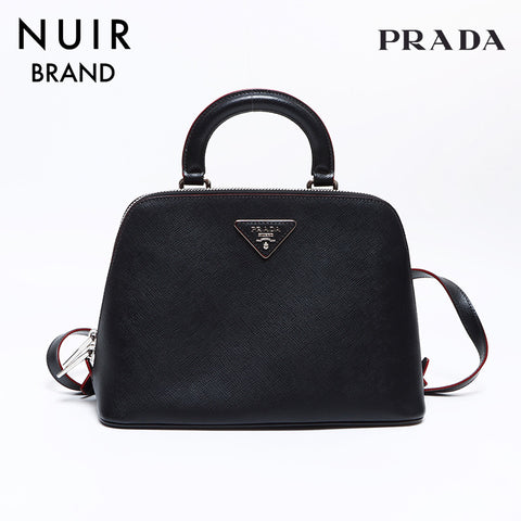 prada saffiano皮革背包/黑色黑色WS8315