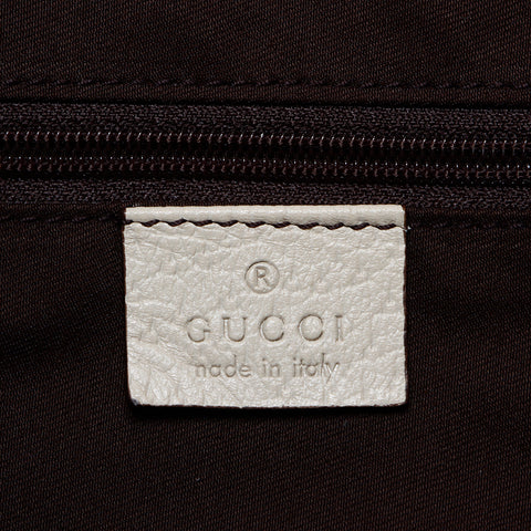 グッチ GUCCI GGキャンバス ボストン ホワイト レザー ショルダーバッグ ベージュ WS8326